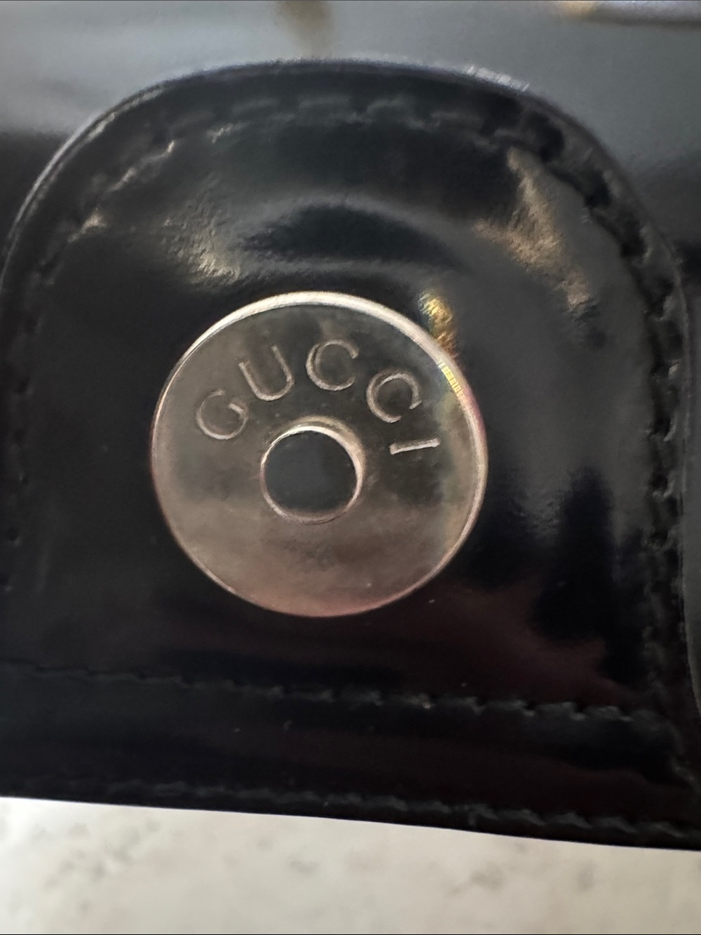 Gucci Vintage 1970s patent leather interlocking GG shoulder bag EUC - Picture 11 of 12
